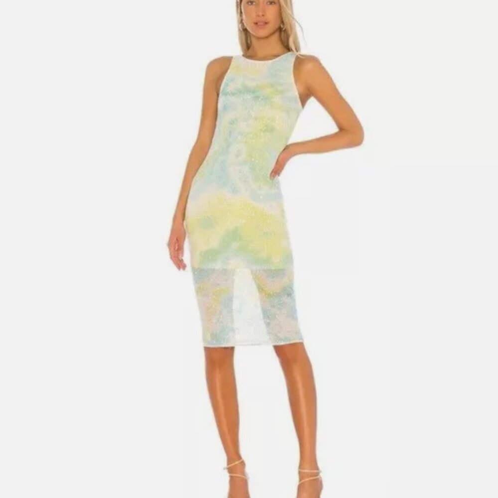 Revolve Lovers + Friends / Revolve Harriet Sequin Midi Dress in Tie Dye - Size S